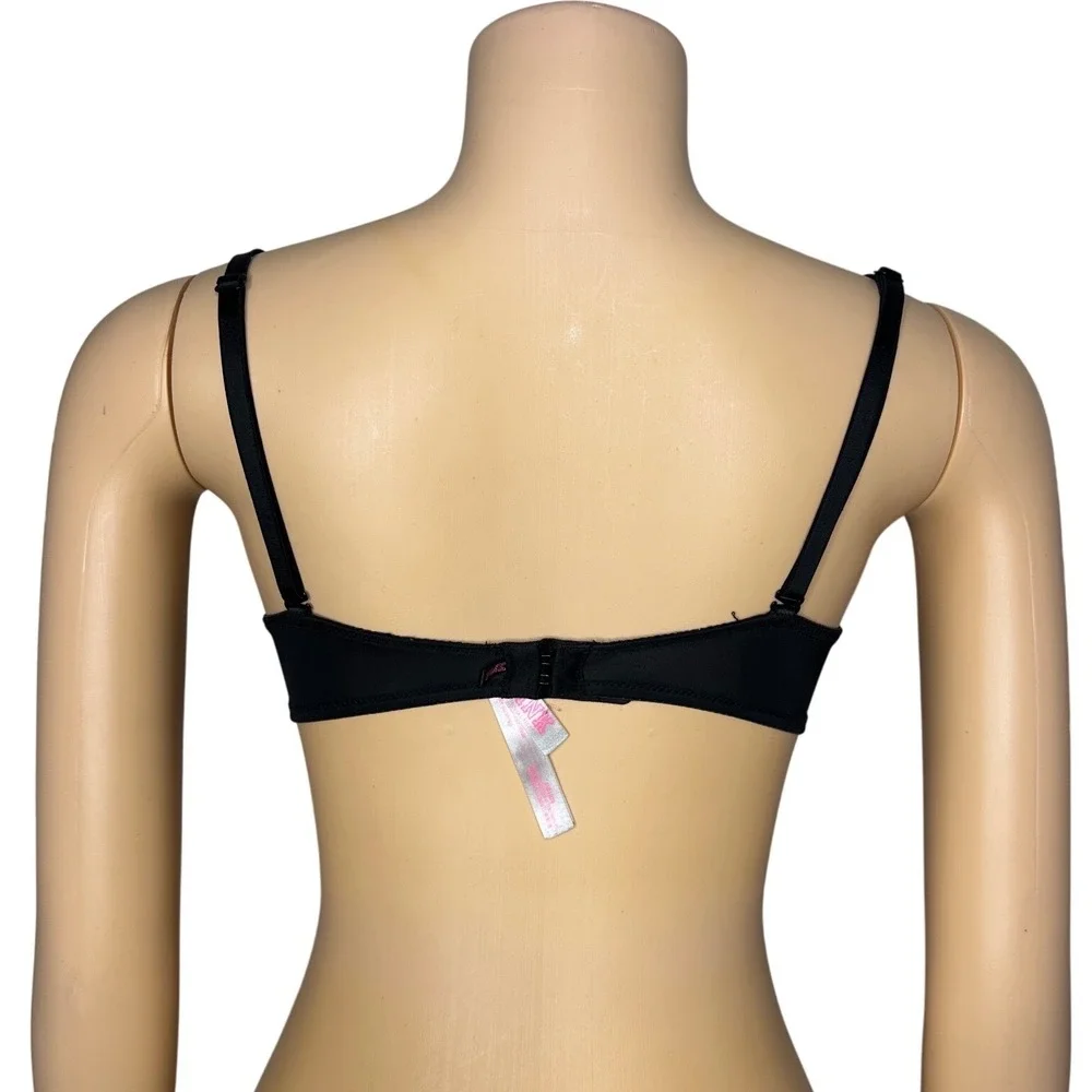 Pink Victoria's Secret WEAR EVERYWHERE PUSH‎ UP BRA Size 34B Black